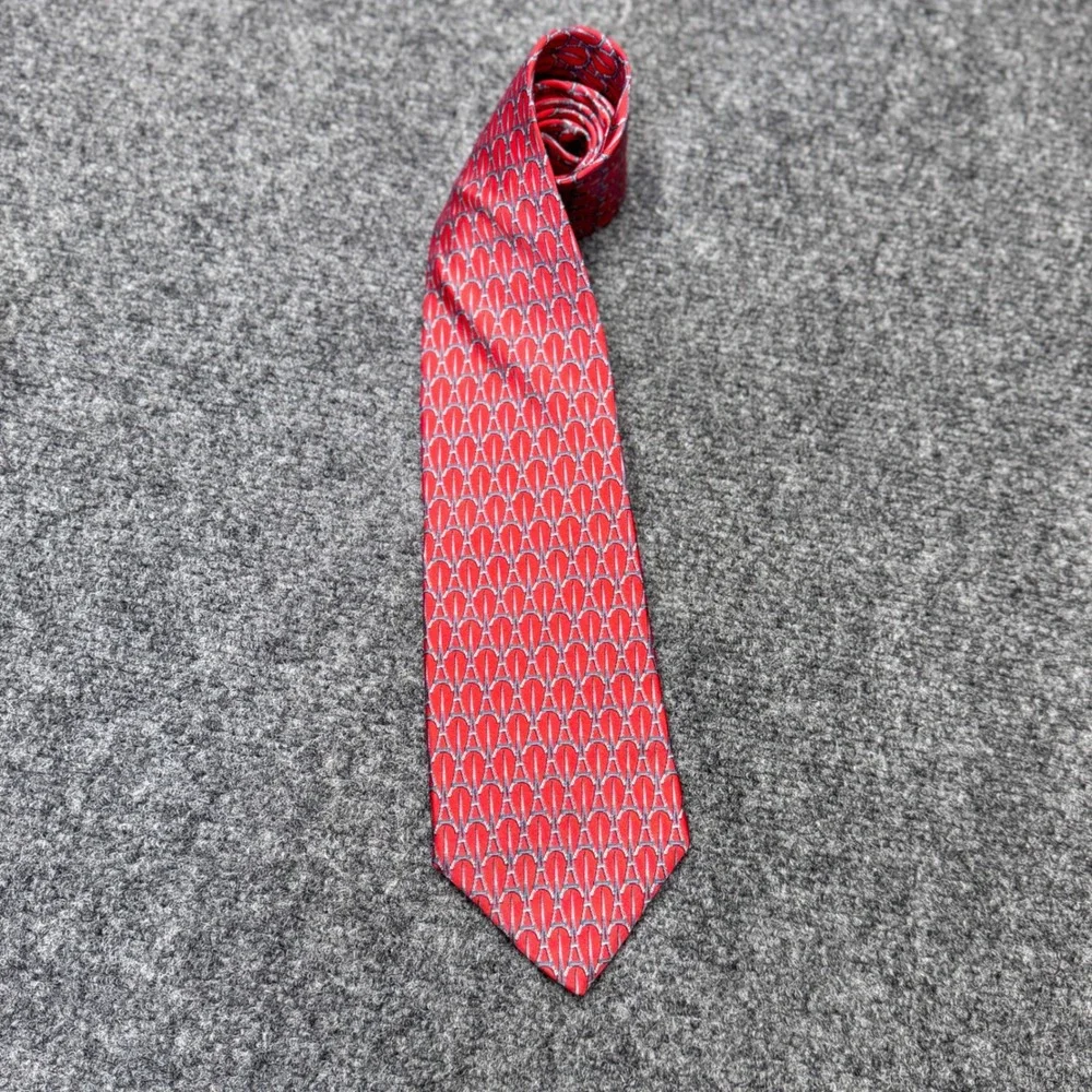 Cedric Brochier Soieries Tie Mens OS Red Eiffel Tower Paris 1889 Silk French Art